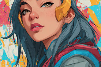 draw comic book illustration, comic super hero character, custom illustrations