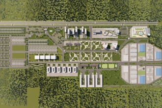 do master plan, site plan and landscape plan modelling and rendering
