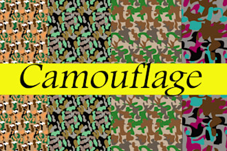 create a camouflage seamless pattern in 2 hours