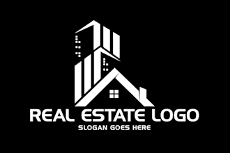do modern real estate construction mortgage logo design
