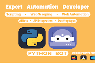 develop custom python ai solutions for automation bots and web scraping