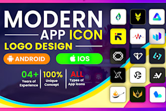 design a modern app icon logo for IOS android and saas apps