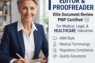 proofread and edit medical and healthcare documents