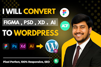 convert figma to wordpress, psd to wordpress, figma to elementor