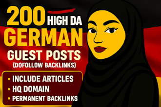 provide SEO dofollow german guest post backlinks through german link building
