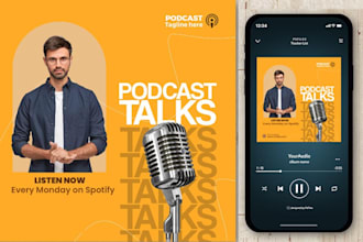 design modern podcast artwork, podcast design, podcast cover art