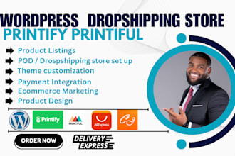 redesign build wordpress woocommerce printify printiful dropshipping store