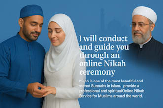 assist you with your online nikah, arranging witnesses