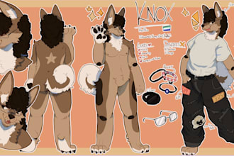create furry reference sheet anthro furry art fursona oc nsfw art fursuit