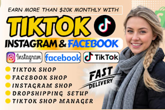 setup tiktok shop, shopify store design, instagram shop, tiktok dropshipping