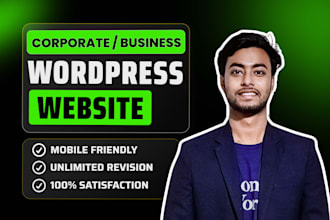 build corporate website or business website or company website with wordpress
