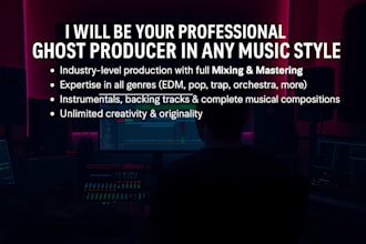 be your ghost producer and compose a custom professional track in any music genr