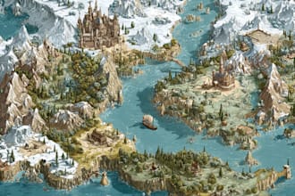 make fantasy map illustration
