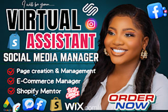 be your executive virtual assistant for socialmedia management ecommerce manager