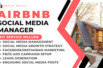 your airbnb property management social media marketing manager leads generation