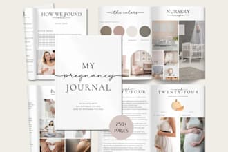 create cute and amazing printable pregnancy diary, planner and journal