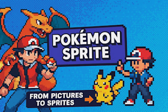 make pokemon or fakemon sprite, pixel art, gen 3, 5 trainer custom sprite sheet
