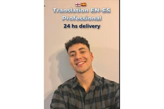 translate your english text to spanish with fast 24h delivery