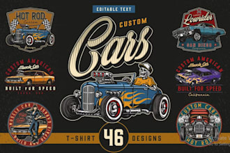 make custom racing car t shirt logo design