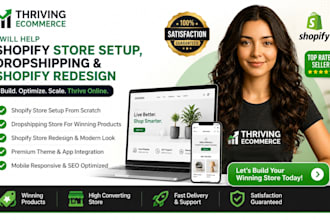 help shopify store, set up dropshipping for winning products or shopify redesign