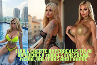 create hyperrealistic ai influencer models for social media, onlyfans and fanvue