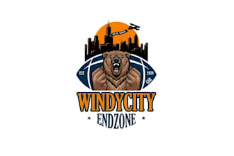 design bears football skyline soldier field logo