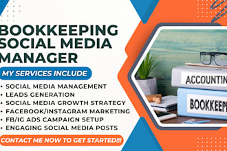 be quickbooks online accounting bookkeeping social media manager lead generation