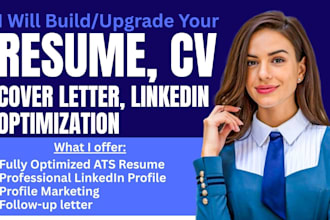 write upgrade revamp your resume, cv, cover letter, and linkedin optimization