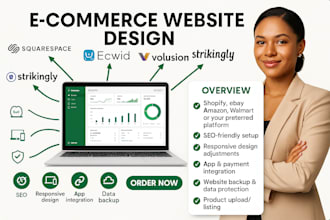 design squarespace godaddy ecwid volusion shift4shop strikingly ecommercewebsite