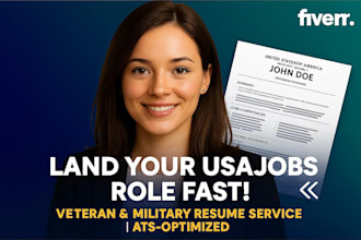 write professional federal resume for USA jobs military government fast