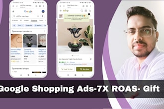 setup google shopping ads for gifts, stationery with 6x roas