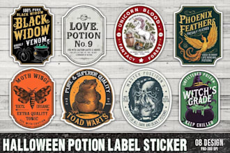create vintage vector halloween logo for your business