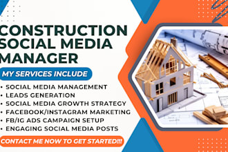 be roofing solar construction contractors social media manager lead generation