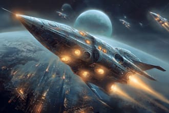 make a sci fi spaceship art