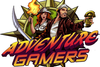 design a professional adventure action gaming logo