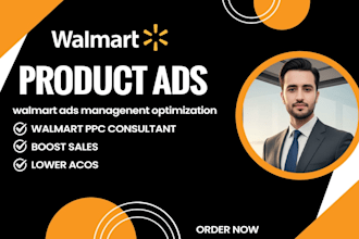 manage walmart PPC campaigns, listings optimization, and account growth
