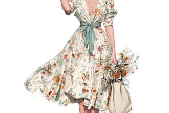 draw a fashion illustration, sketch, portrait