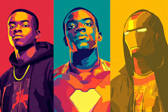 design comic superhero pop art portraits