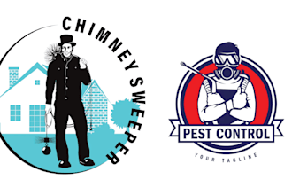 do hand drawn pest control logo design vector illustration