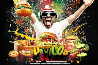 design a mouth watering food poster or restaurant menu art