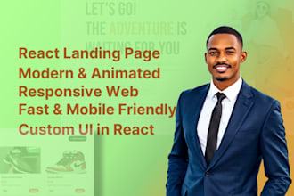 create an animated react landing page using tailwind CSS