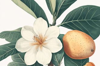 draw a botanical floral logo design