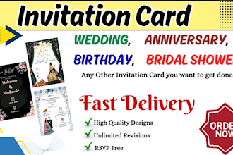 create unique wedding, birthday, and all event invitations cards