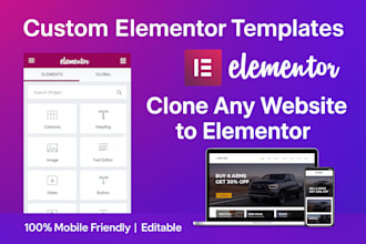 design elementor templates, clone websites, and create web pages