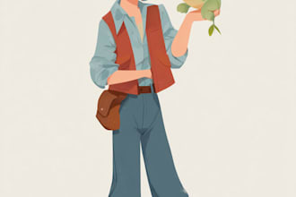 portrait in disney cartoon illustration