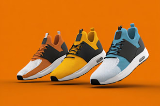 create 2d shoes, sneakers, footwear mockups, and animation