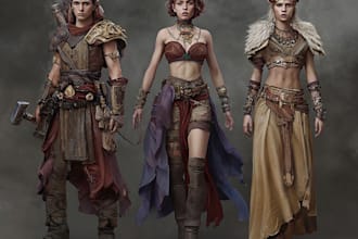 create fantasy character game concept for game or book