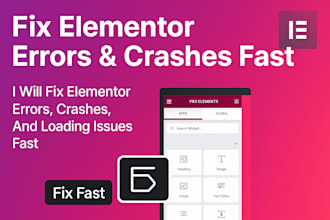 fix elementor errors, crashes, and loading issues fast