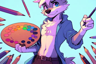draw anime art style furry characters