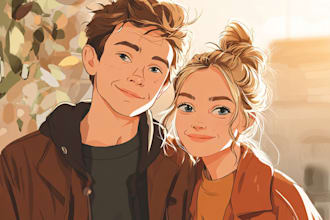draw couple portrait illustration